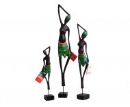 vintage anni 80 - set 3 statue africane - Gardinistore.it